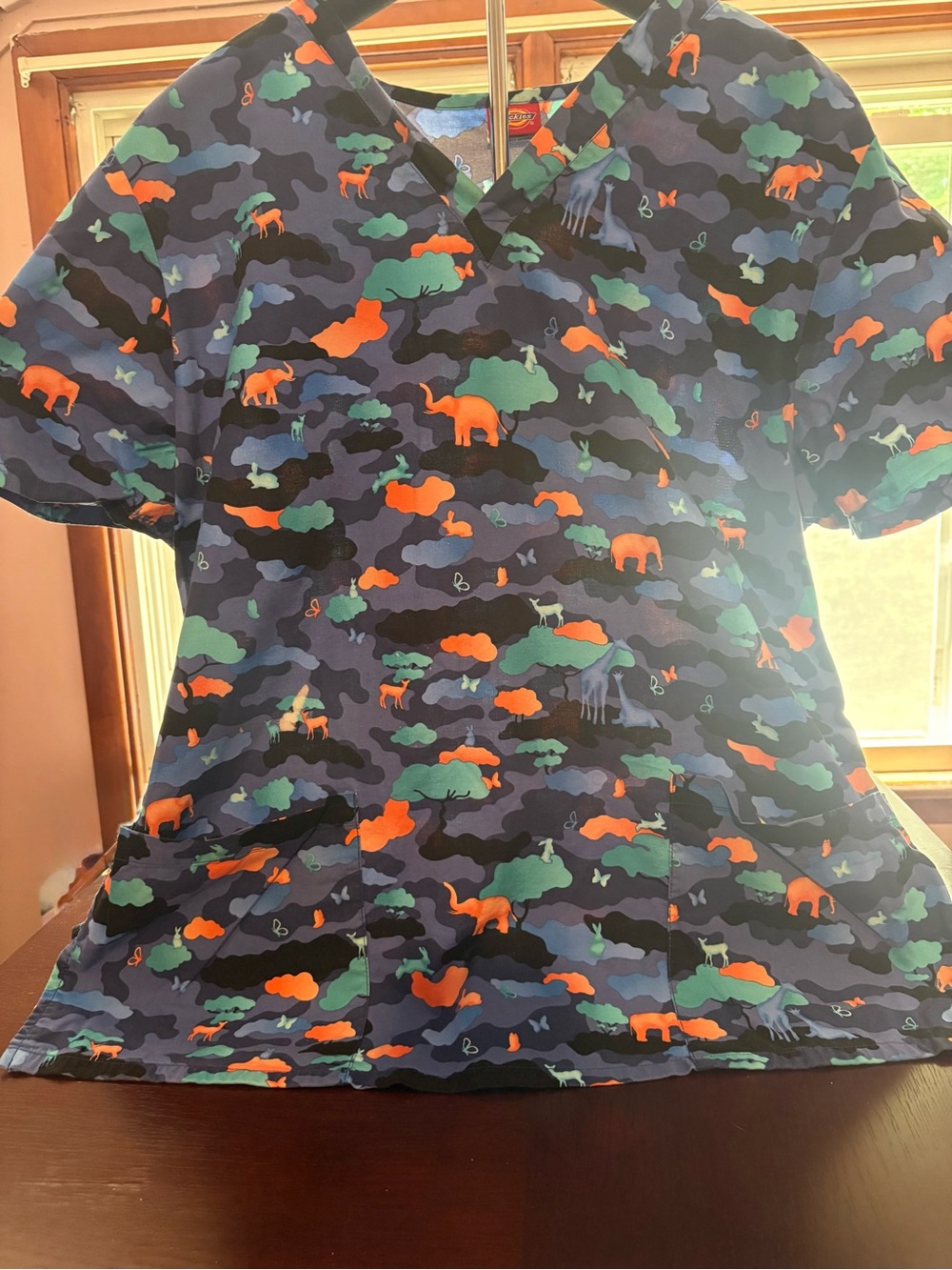 Dickies Animal Print Scrub Top - Size XL